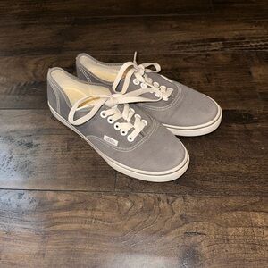 Vans Gray Canvas Sneakers with White Accents